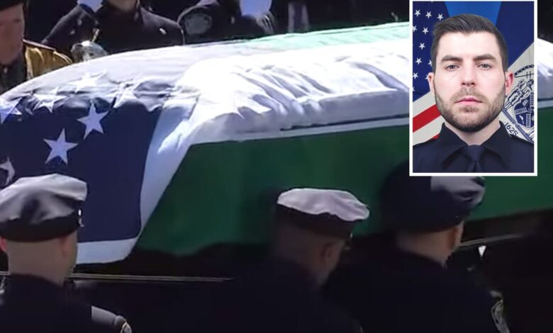 Mourners gather at funeral for slain NYPD Officer Jonathan Diller