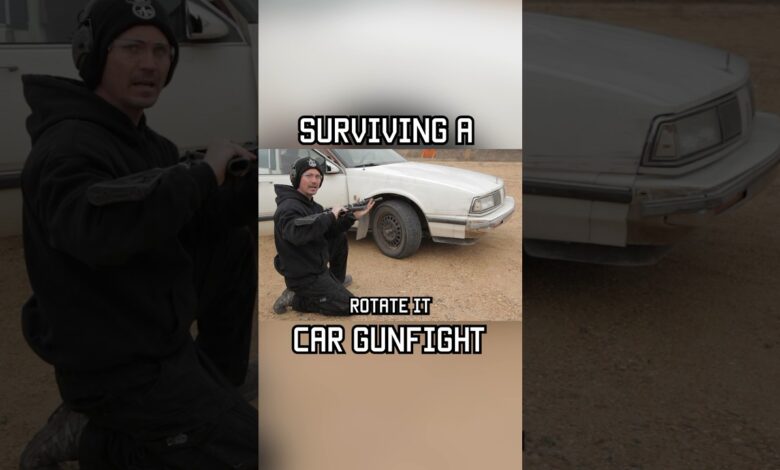 SURVIVE A CAR GUN FIGHT PT. 2 #shortsvideo #youtubeshorts #shortsfeed #shorts #car #fight #military