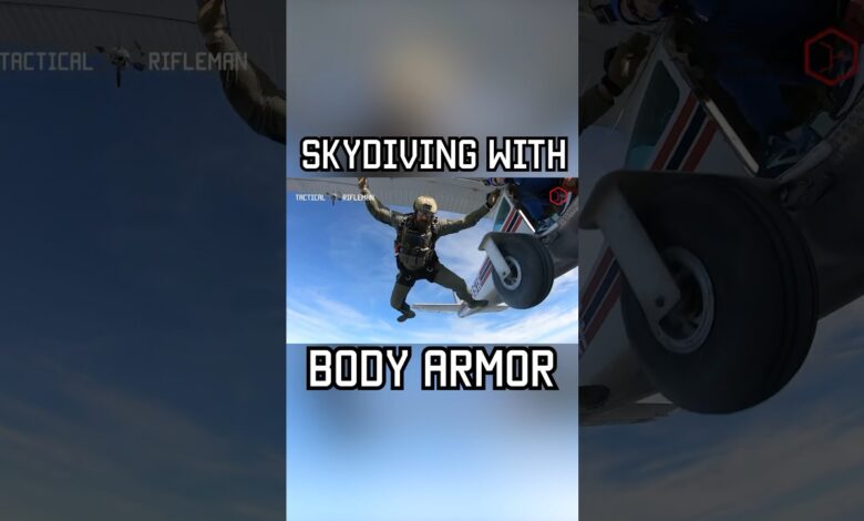 SKYDIVING with BODY ARMOR #skydiving #bodyarmor #military #shorts #youtubeshorts #shortsfeed