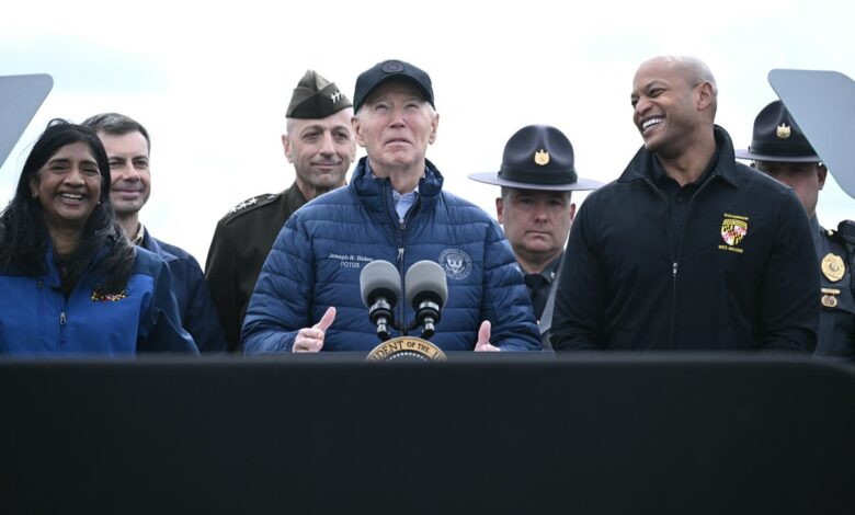 Biden vows ‘we will not rest’ until Baltimore’s Key Bridge is rebuilt as he visits scene of disaster