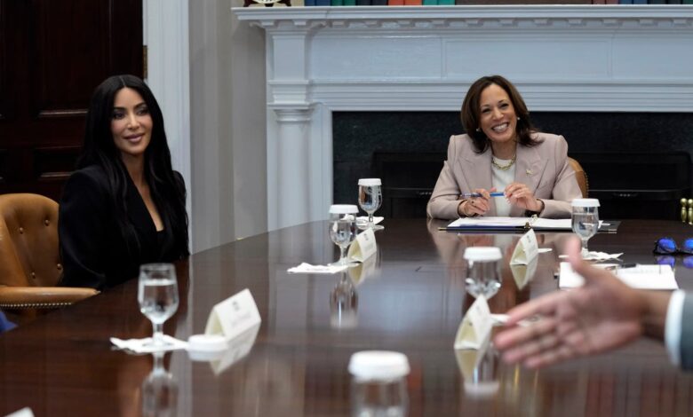 Kim Kardashian tells Kamala Harris she’s ‘here to help’ as they discuss criminal justice reform at White House