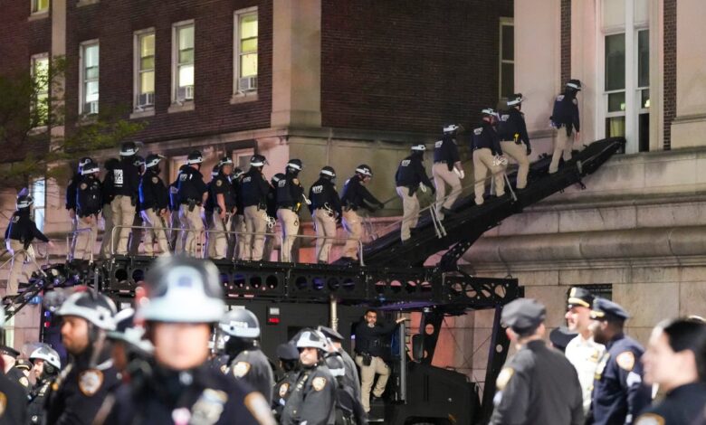 Dozens of protesters arrested as NYPD storm Columbia campus to crush pro-Gaza protest