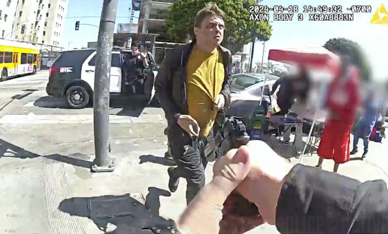 LAPD Officer Shoots Man Running at Him With a Knife