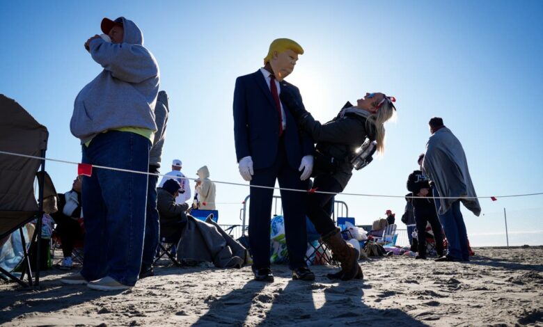 Jersey Shore’s MAGA faithful sleep on beach for front row at Trump rally