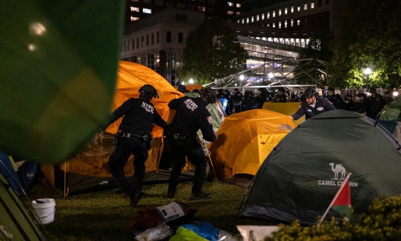 Watch as protests continue at Columbia University after police clear encampment