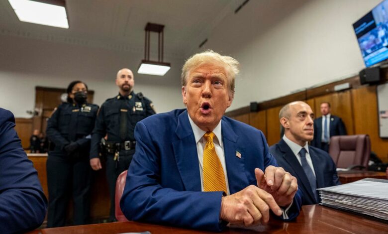 Trump fawns over his own ‘beautiful blue eyes’ as he denies falling asleep at trial