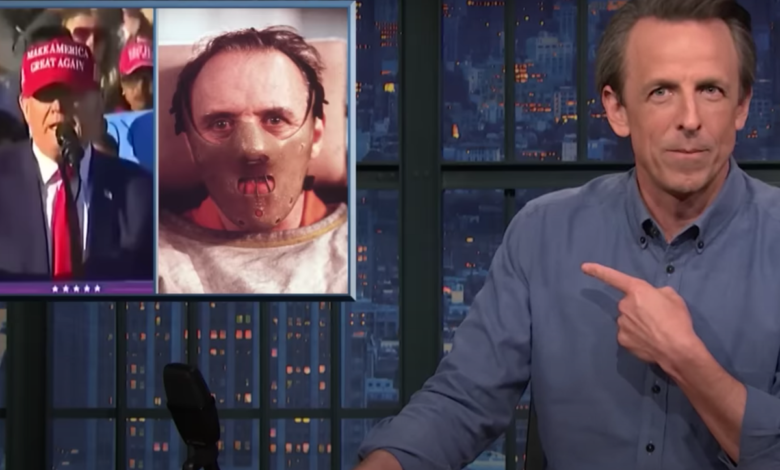 Seth Meyers on Trump’s mad New Jersey rally: ‘Bruce Springsteen is bad but Hannibal Lecter is good?’