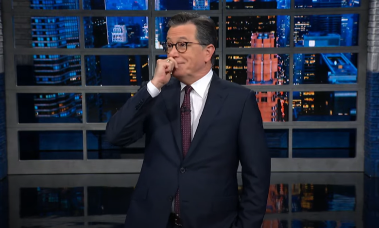 Stephen Colbert highlights a truly awkward ‘Freudian slip’ outside the Trump hush money trial