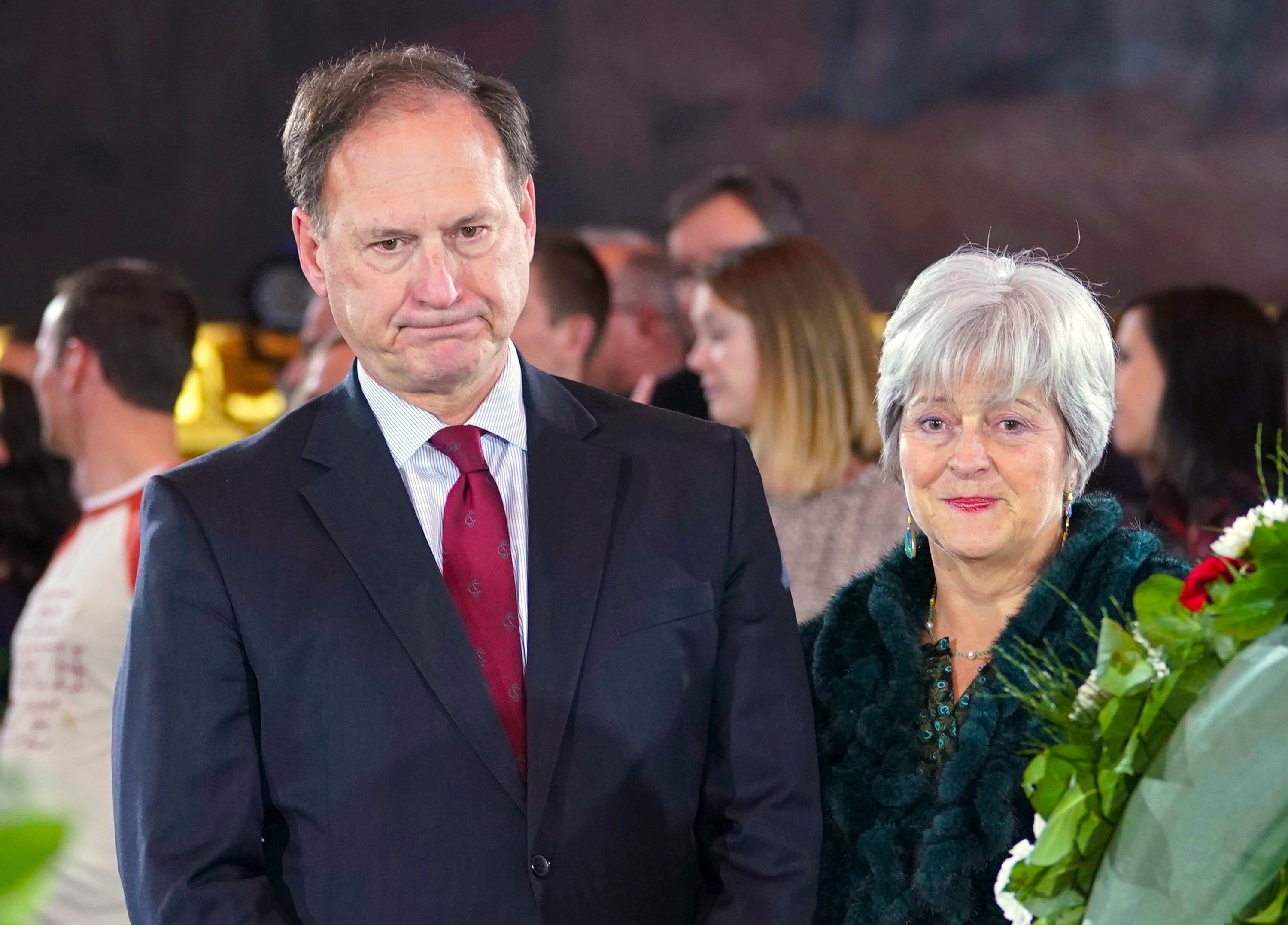 Supreme Court Justice Samuel Alito Jr., left, and his wife Martha-Ann Alito, pay their respects at the casket of Reverend Billy Graham at the Rotunda of the U.S. Capitol Building in Washington, Feb. 28, 2018