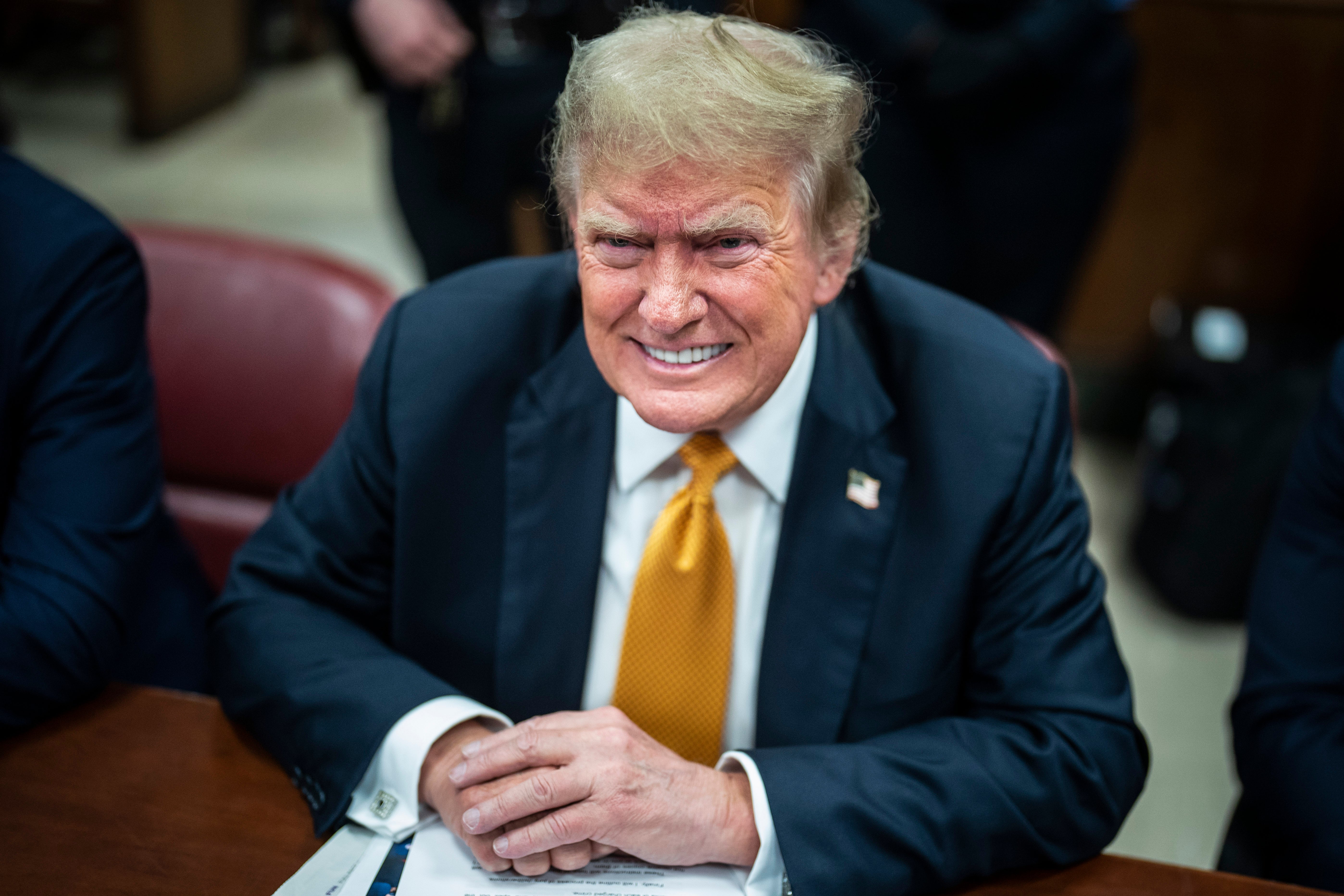 Donald Trump at Manhattan Criminal Court in New York City on Wednesday