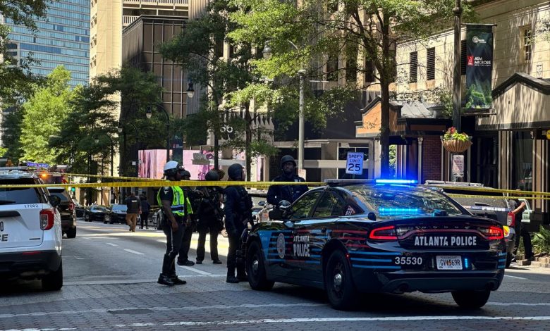 Four people shot in downtown Atlanta food court after argument; 34-year-old felon in custody