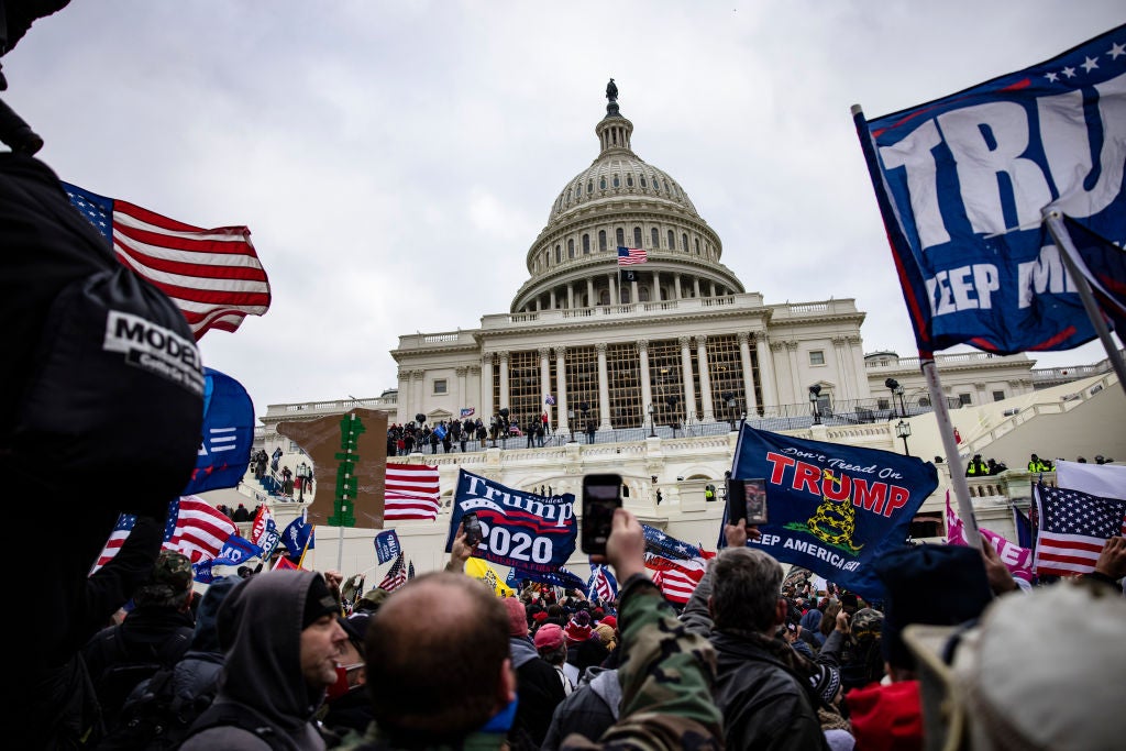 Pro-Trump supporters storm the Capitol on Jan. 6. In a 6-3 decision, the court ruled that an “obstruction of an official proceeding” charge brought against Joseph Fischer, a former police officer and January 6 rioter, was too broad