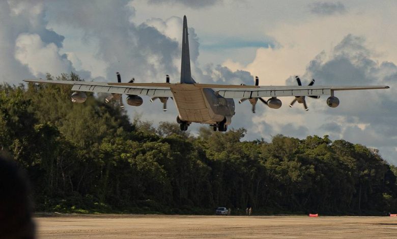 Marines make first landing on renovated WWII airfield in the Pacific