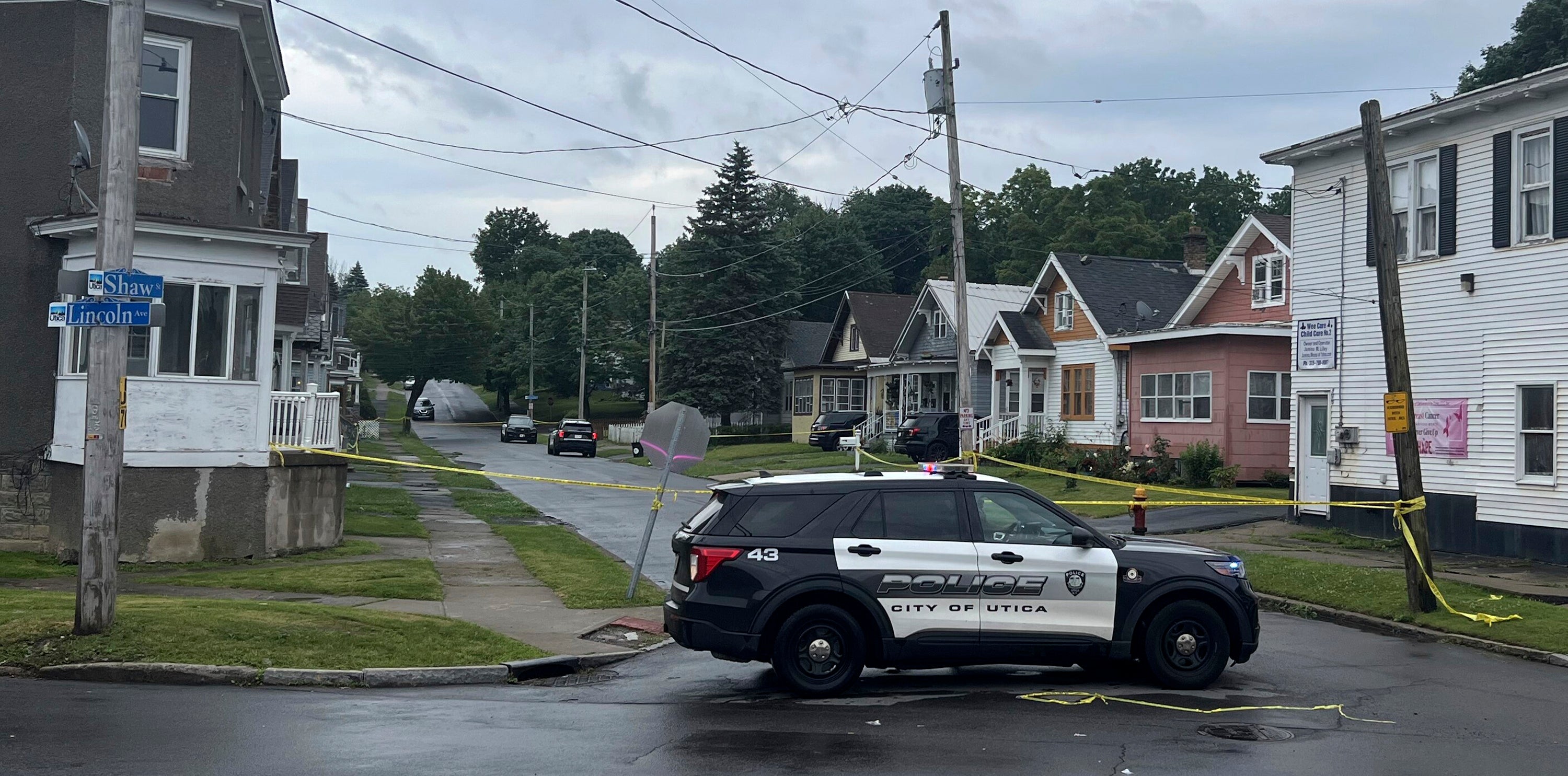 Police investigate the scene of Friday nights shooting in Utica, NY early Saturday, June 29, 2024