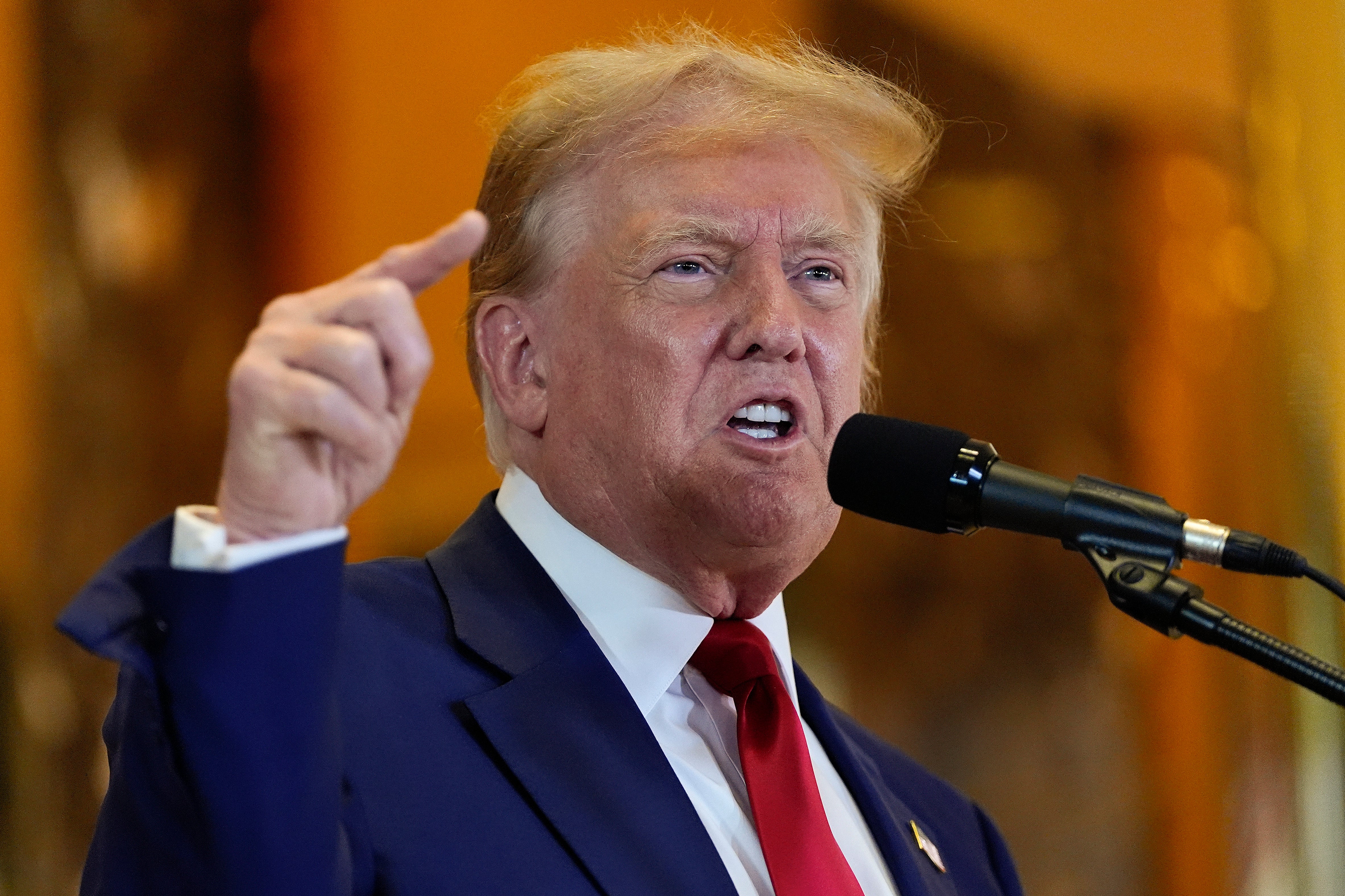 Donald Trump speaks at a press conference after his conviction on Friday, 31 May