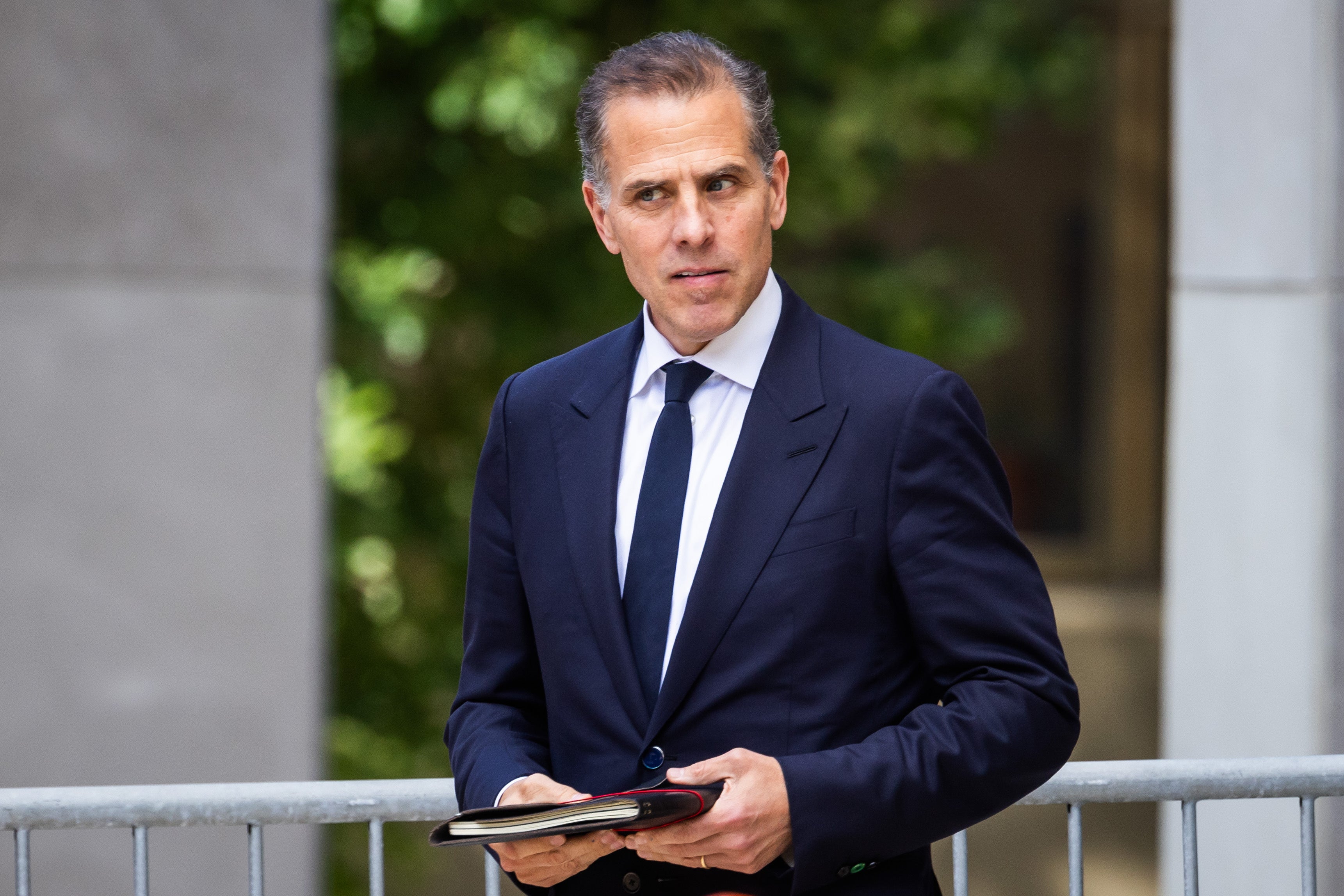 Hunter Biden, son of US President Joe Biden, departs his gun trial at the US Federal District Court in Wilmington, Delaware, on June 10