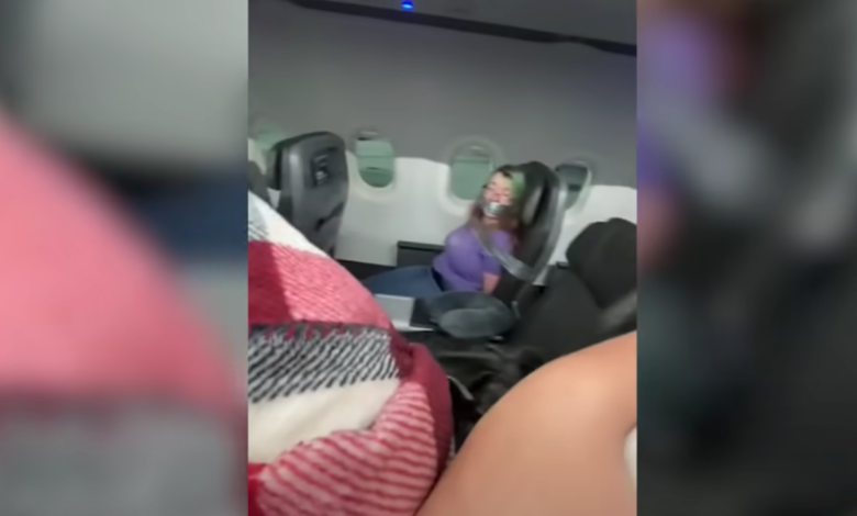 Heather Wells: American Airlines passenger is sued by the FAA after being duct taped to seat