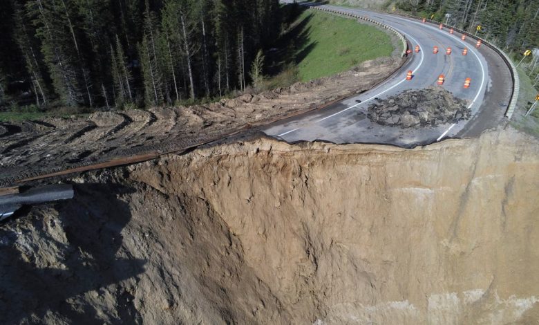 Wyoming’s Teton Pass: Huge chunk of road crumbles after motorbike crash