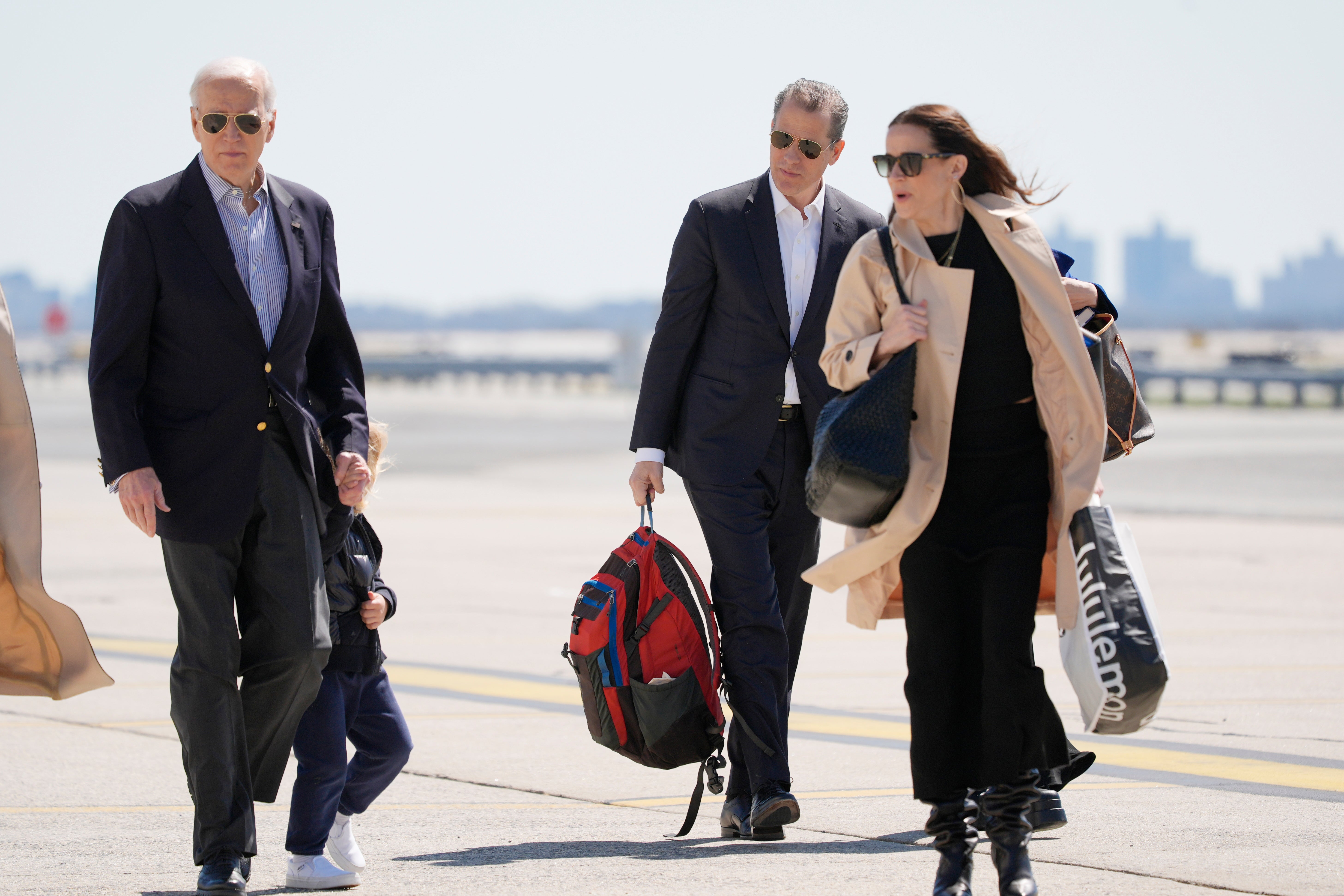 Hunter Biden with President Joe Biden and Ashley Biden in April