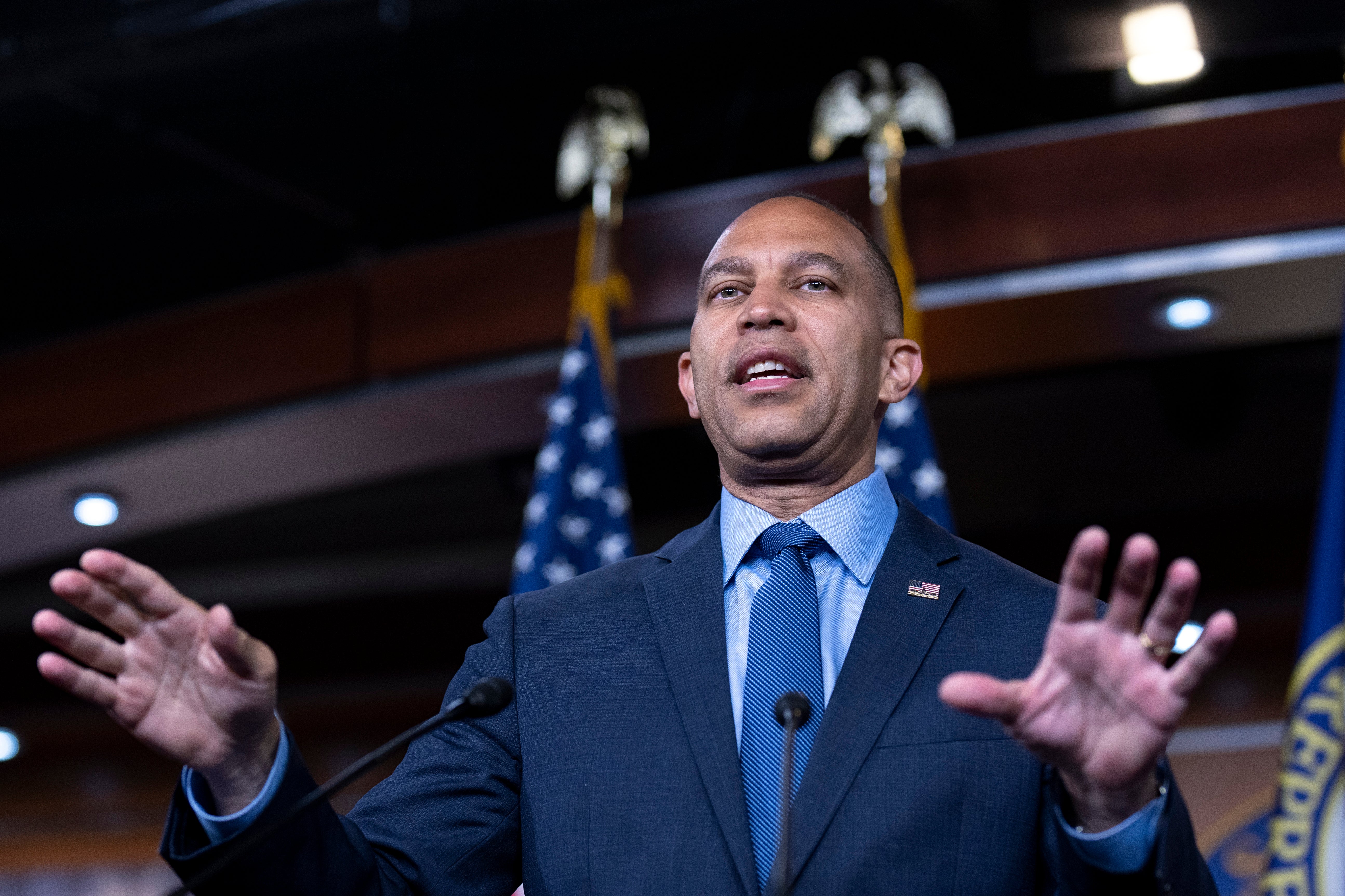 House Minority Leader Hakeem Jeffries is set to meet virtually with committee ranking members at 2pm on Sunday afternoon