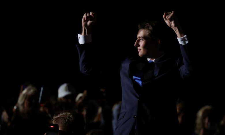 Barron waves and pumps his fist as Trump introduces youngest son to 2024 campaign: ‘Welcome to the scene’