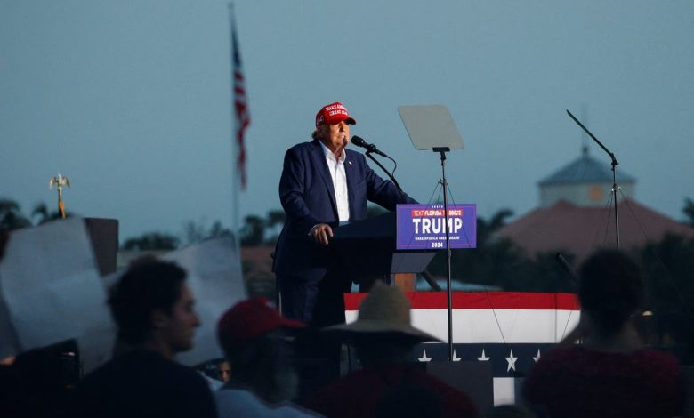 Trump challenges Biden to another debate this week and a golf match during rally in Florida