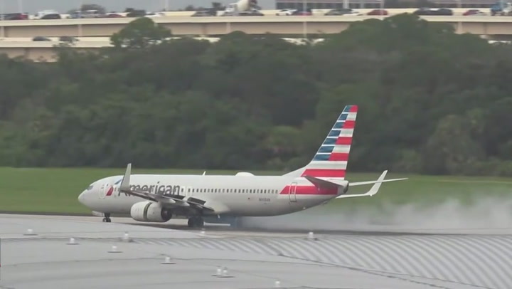 Watch: American Airlines plane tire explodes during takeoff | News