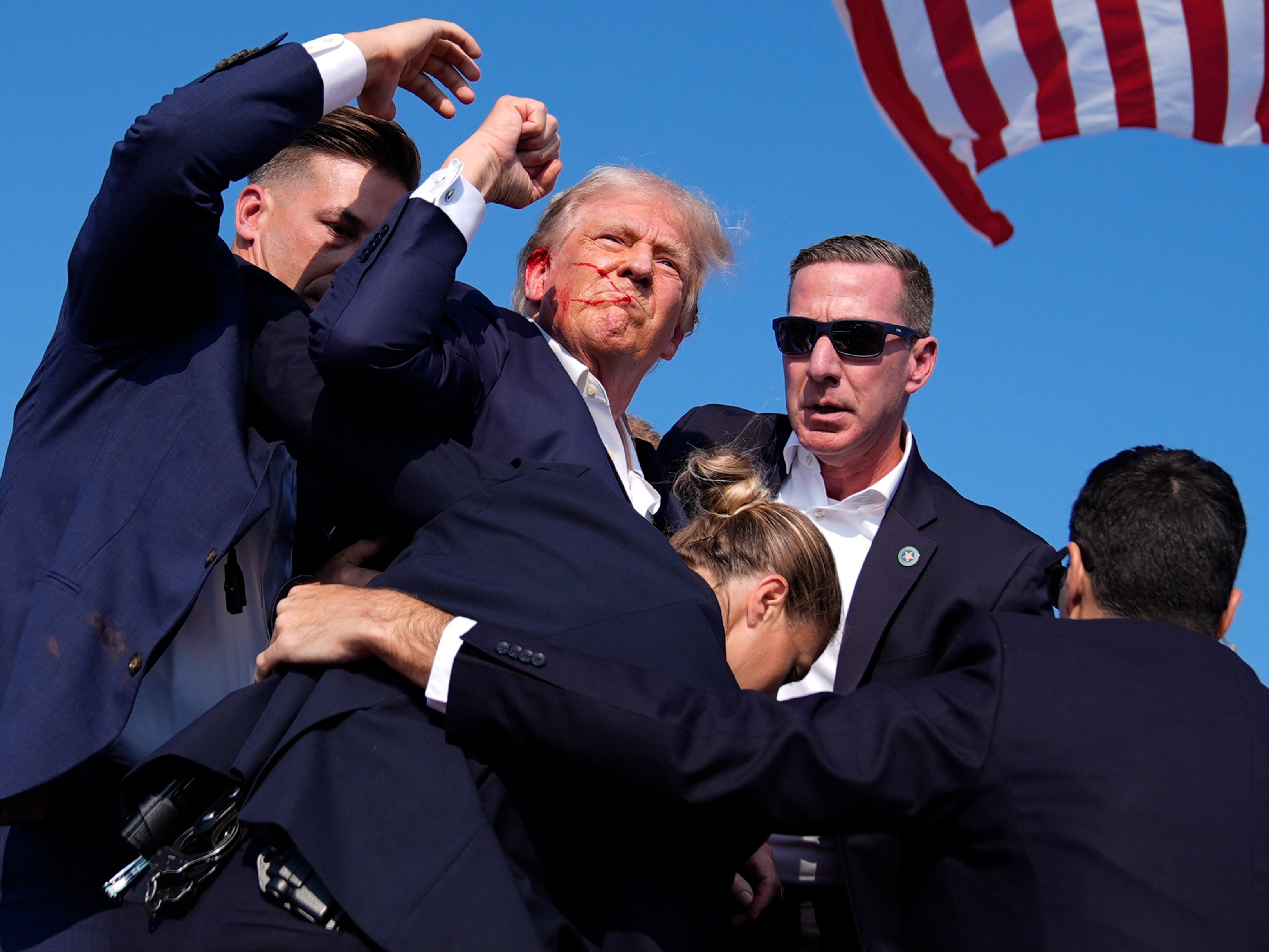 Before he left the stage, Trump turned to the audience with a defiant gesture. Republican House Majority Leader Steve Scalise, who was shot in 2017, said there’s ‘never any place for political violence’