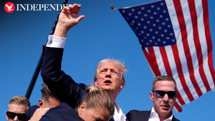 Moment Trump shot at rally before raising defiant fist in air | News