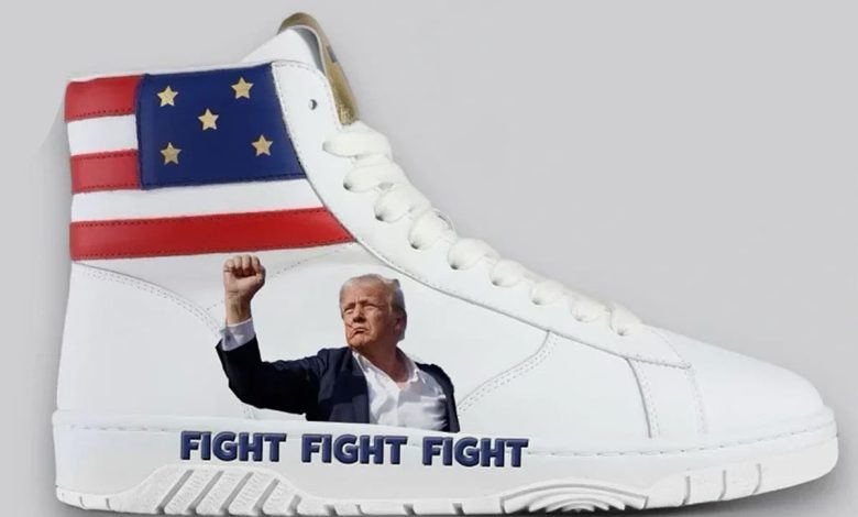 Trump sneakers with iconic photo of his bloody face and fist raised after shooting go on sale for 9