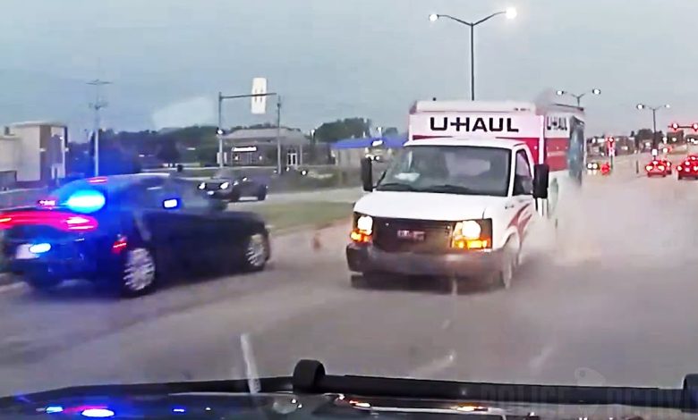 Armed Robbery Suspect Drives U-Haul Backwards in Attempt to Escape Police