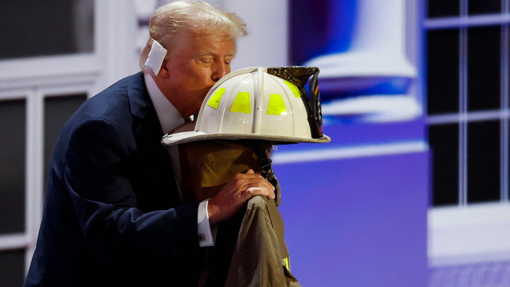 Trump kisses helmet of firefighter shot and killed at rally | News