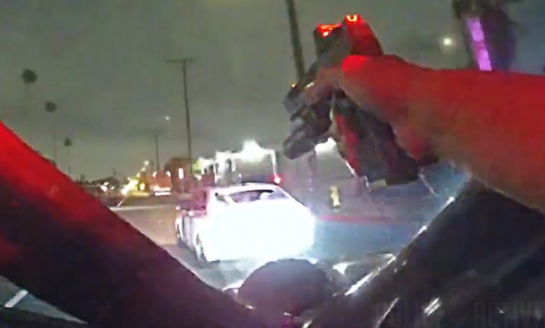 Wild Video Shows Man Shooting at LAPD Officers With a Machine Gun During Traffic Stop