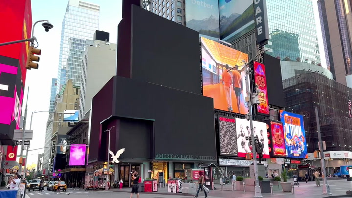 Times Square billboard blank as global IT outage dims bright lights | News