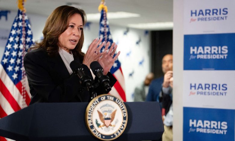 Kamala Harris unveiled her campaign logo hours after Biden’s exit. Political graphic designers deconstruct the meaning behind it