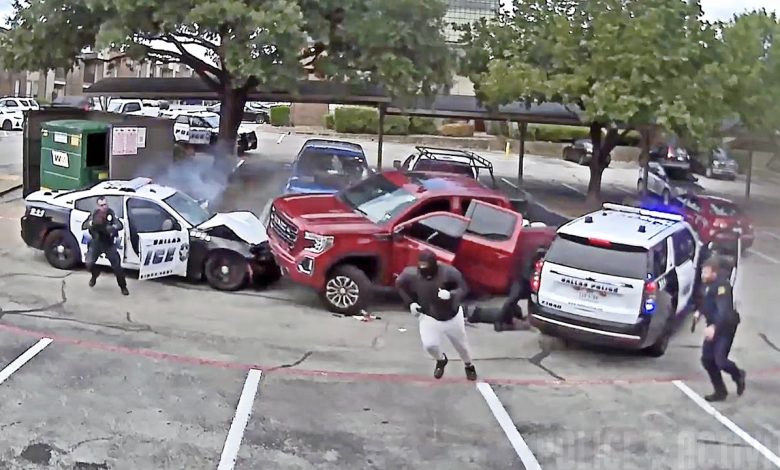 Dallas Police Shoot Armed Suspect After Stolen Pickup Truck Rams Cruisers