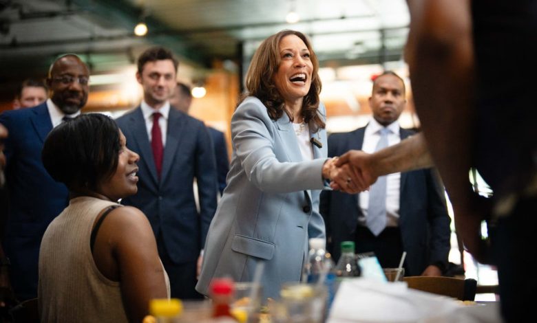 Elections 2024 live: Kamala Harris says she has ‘not yet’ chosen VP ahead of Atlanta rally