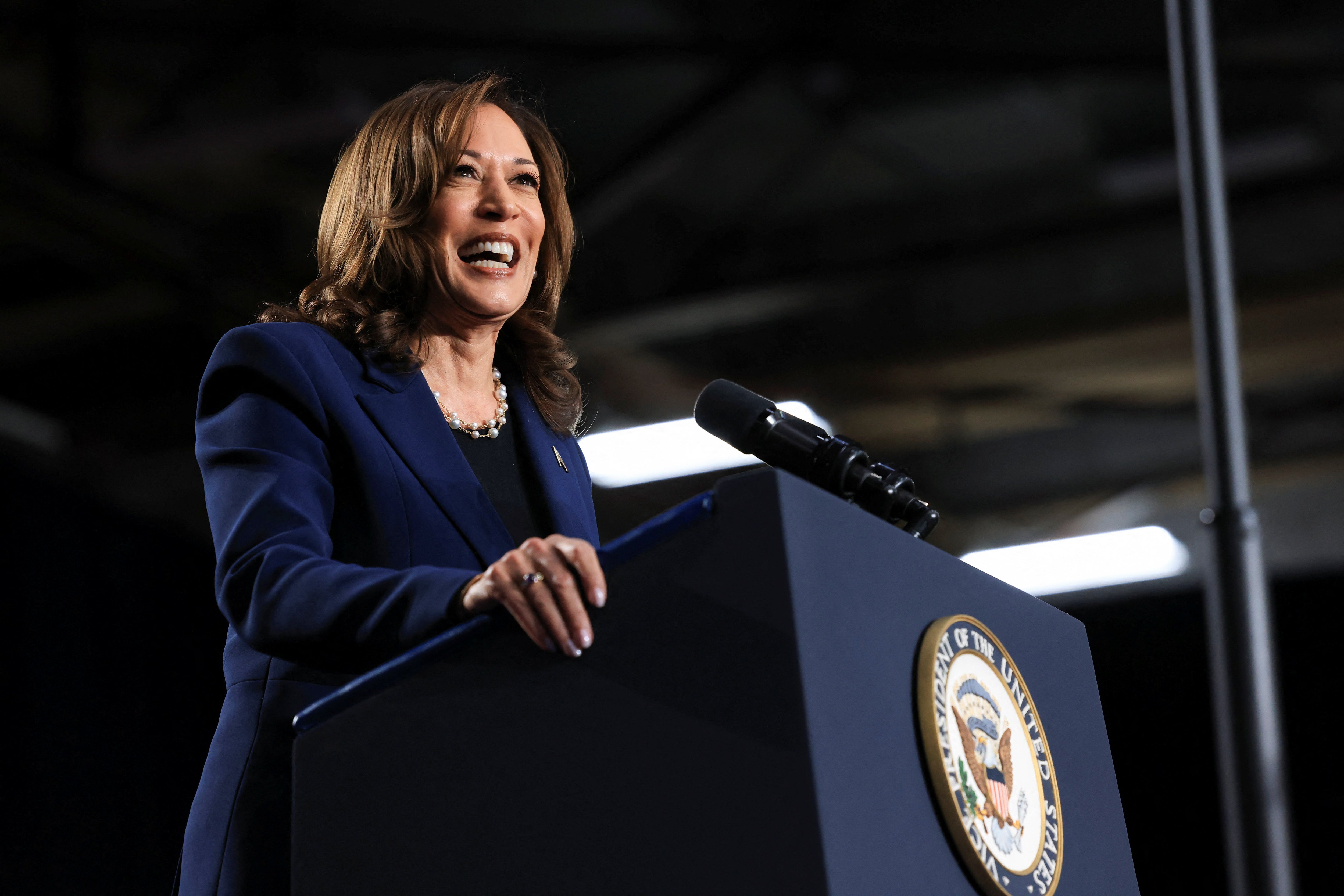 Vice president Kamala Harris attends a campaign event in West Allis, Wisconsin