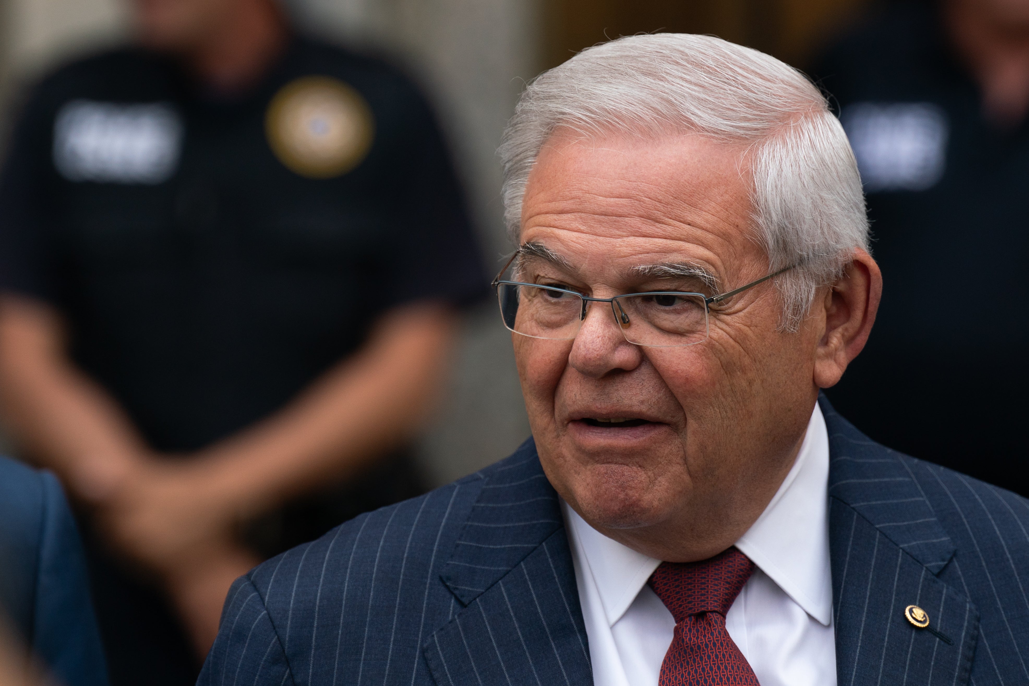 Senator Bob Menendez leaves a federal courthouse in New York after a jury convicted him on bribery and corruption charges. It has now been reported that he plans to resign