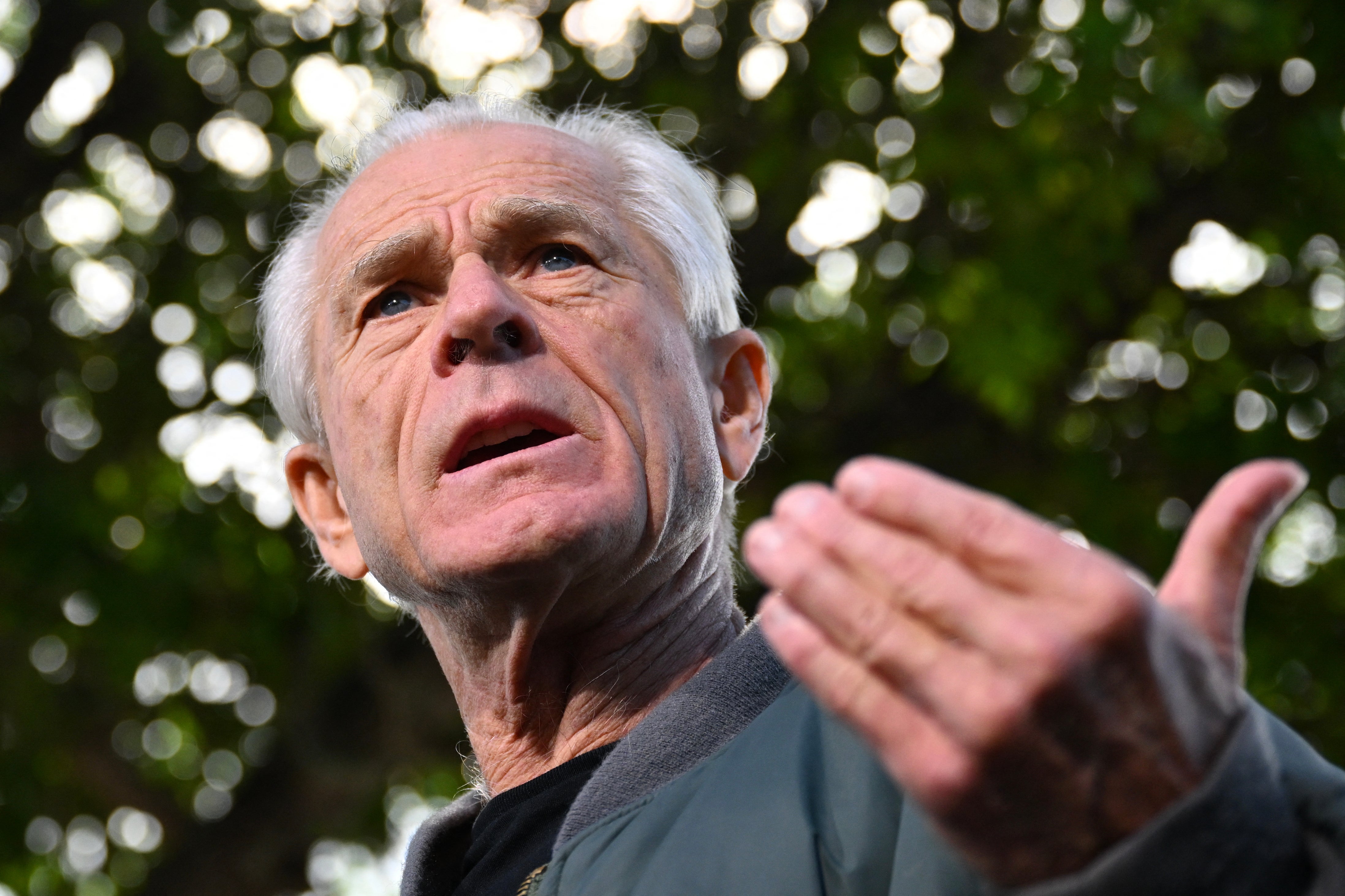 Former Trump aide Peter Navarro, pictured before turning himself into prison in March, addresses the Republican National Convention on July 17