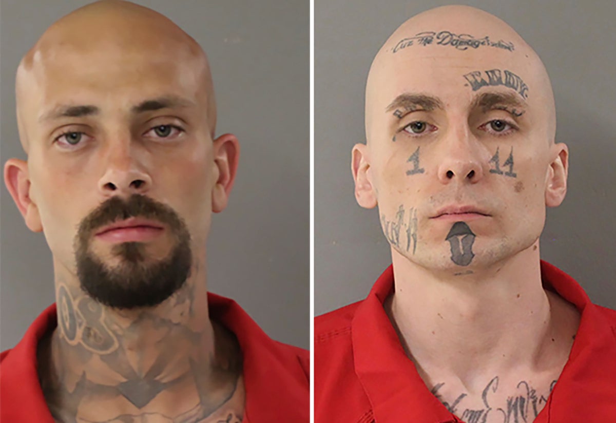 Nicholas Umphenour, left, and Skylar Meade, right. Meade was sentenced to life in prison following his brief escape in March. Umphenour allegedly assisted in the prison escape