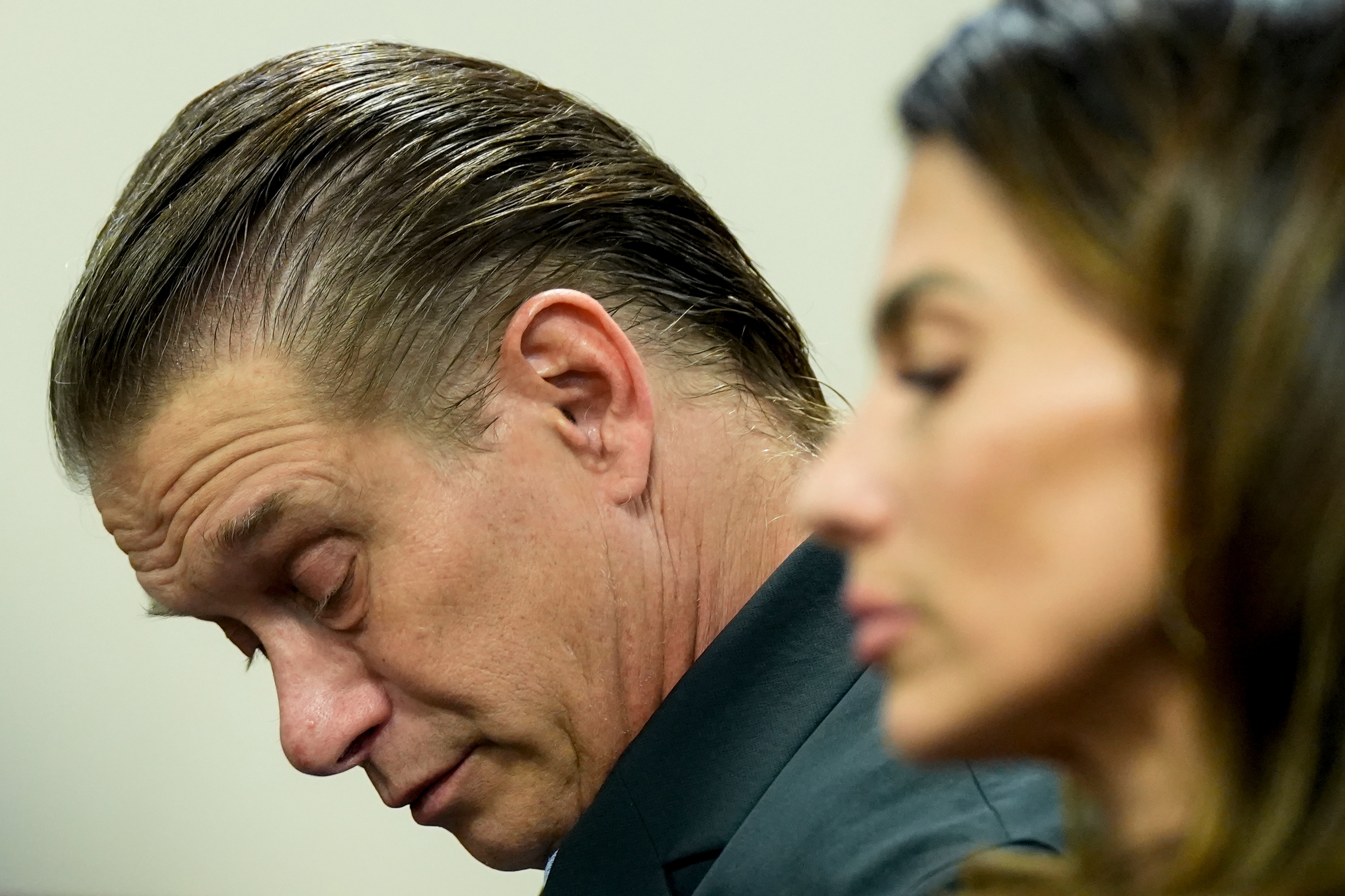 Actor Stephen Baldwin and Hilaria Baldwin attend Alec Baldwin's trial