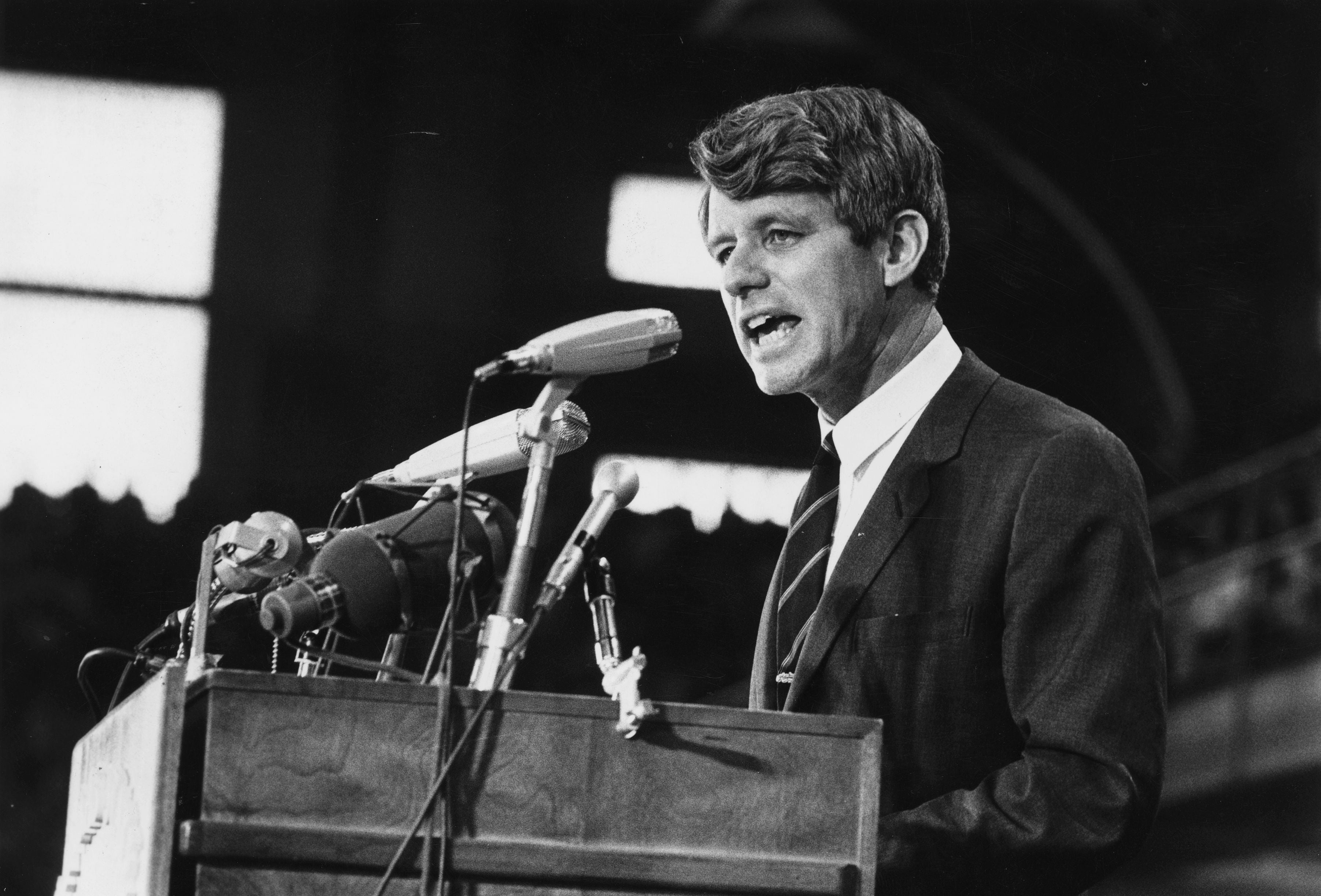 Robert F Kennedy at an election rally