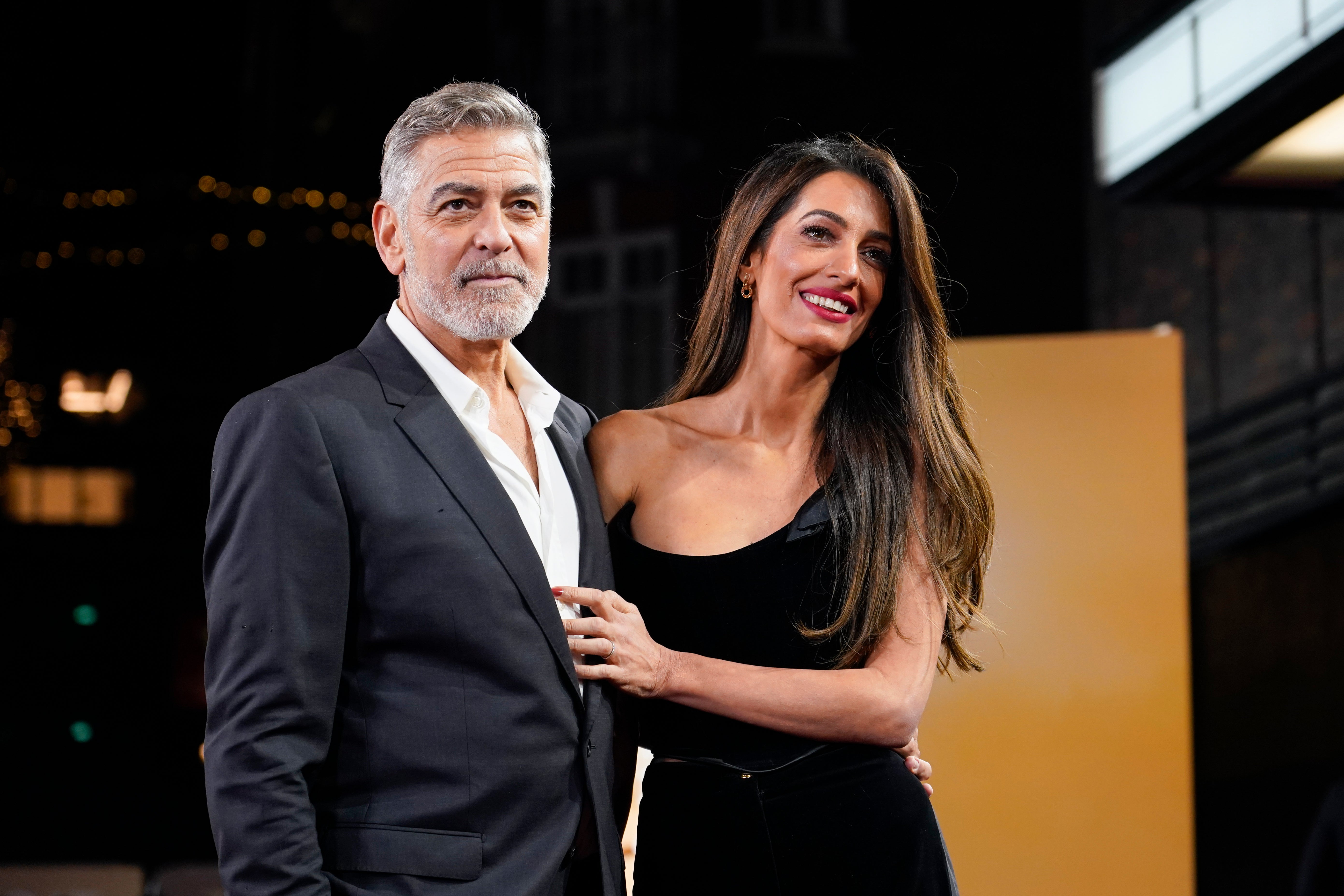 George Clooney with wife Amal Clooney at a recent film premiere