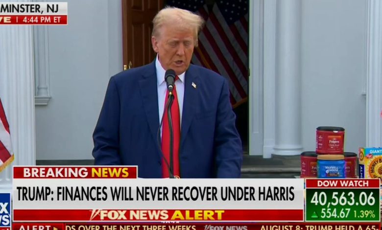 Trump warns of 1929-style crash if Harris wins – just as Fox News ticker shows stock market at near-record high