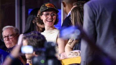 Ella Emhoff appears at DNC in Harris-Walz camo hat in support of stepmom Kamala Harris