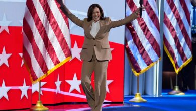 Kamala Harris makes surprise appearance at first night of DNC: ‘We are moving forward’