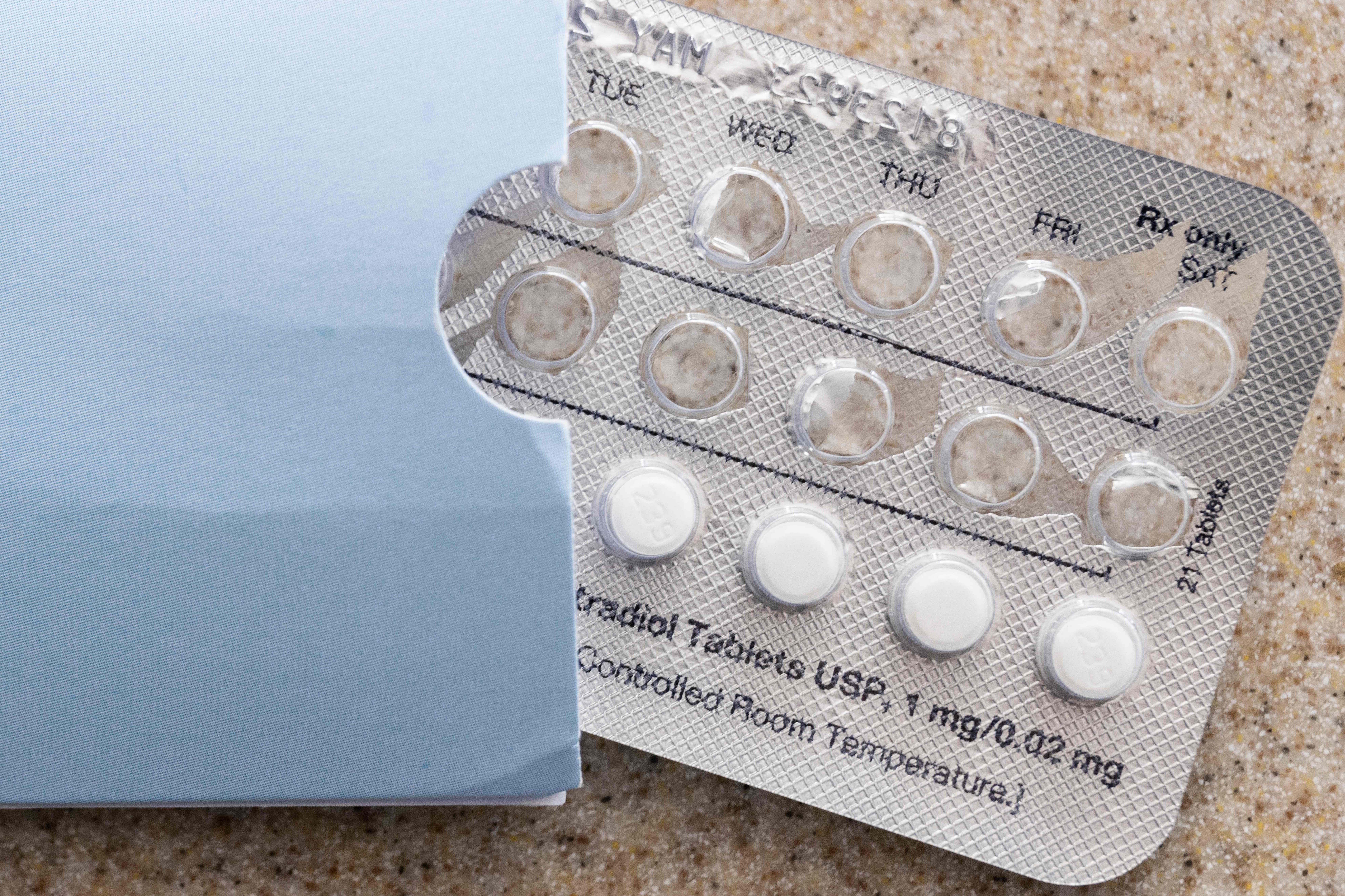 Birth control pills rest on a counter in Centreville, Maryland. A constitutional amendment would enshrine the right to abortion in the state.