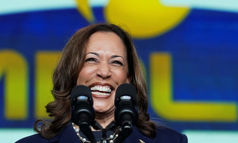 Harris condemns ‘same old show of divisiveness’ after Trump questions her heritage at Black journalist event