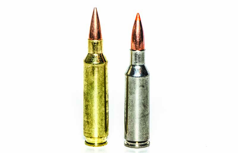 The 22 Nosler (left) and the .224 Valkyrie (right) both offer substantial long-range performance over the .223 Remington. However, neither can keep pace with the 6mm ARC.